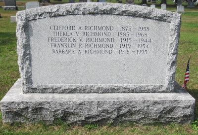 Richmond Family Gravestone, Easthampton, Massachusetts 